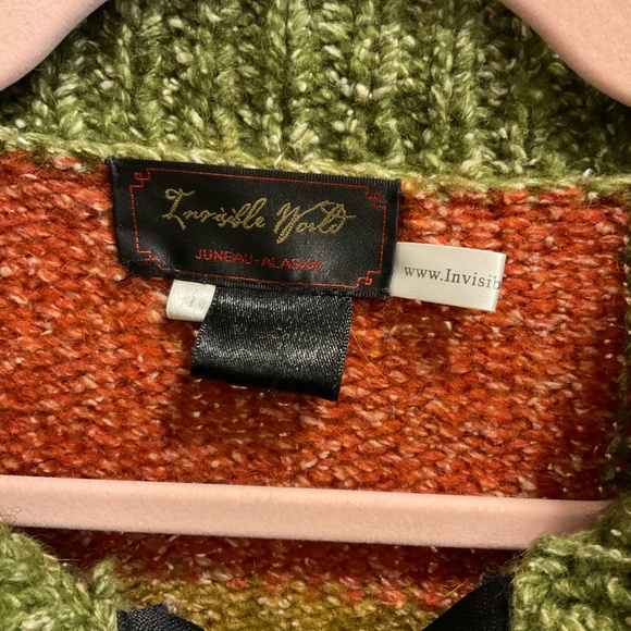 Invisible World Sweater Women Medium Wool Blend Zip Up Patchwork Jacket Handmade - Picture 2 of 7